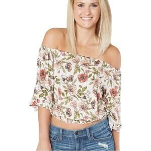 Buckle DayTrip Floral Off-Shoulder Top crop boho SMALL